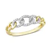 Diamond Link Chain Ring 10K Yellow Gold