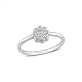 Diamond Accent Floral Ring in Sterling Silver