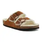 Soft sandal - Birkenstock Arizona Shearling Unisex Double Strap Suede Sandal