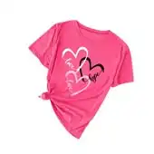 Valentine's Day Love Printed Solid Color Top