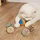 Cross-border Cat Toys New Plush Ball Cat Color Polypropylene Scratch-Resistant and Bite-Resistant Cat Ball