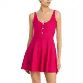 Fit-and-Flare Heart Button Mini Dress