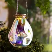 Solar Hanging Iridescent Glass Lights